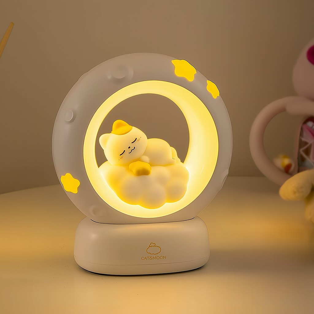 Lunar Glow Kitten · Dozzi · Rechargeable & Touch-Activated Bedside Lamp