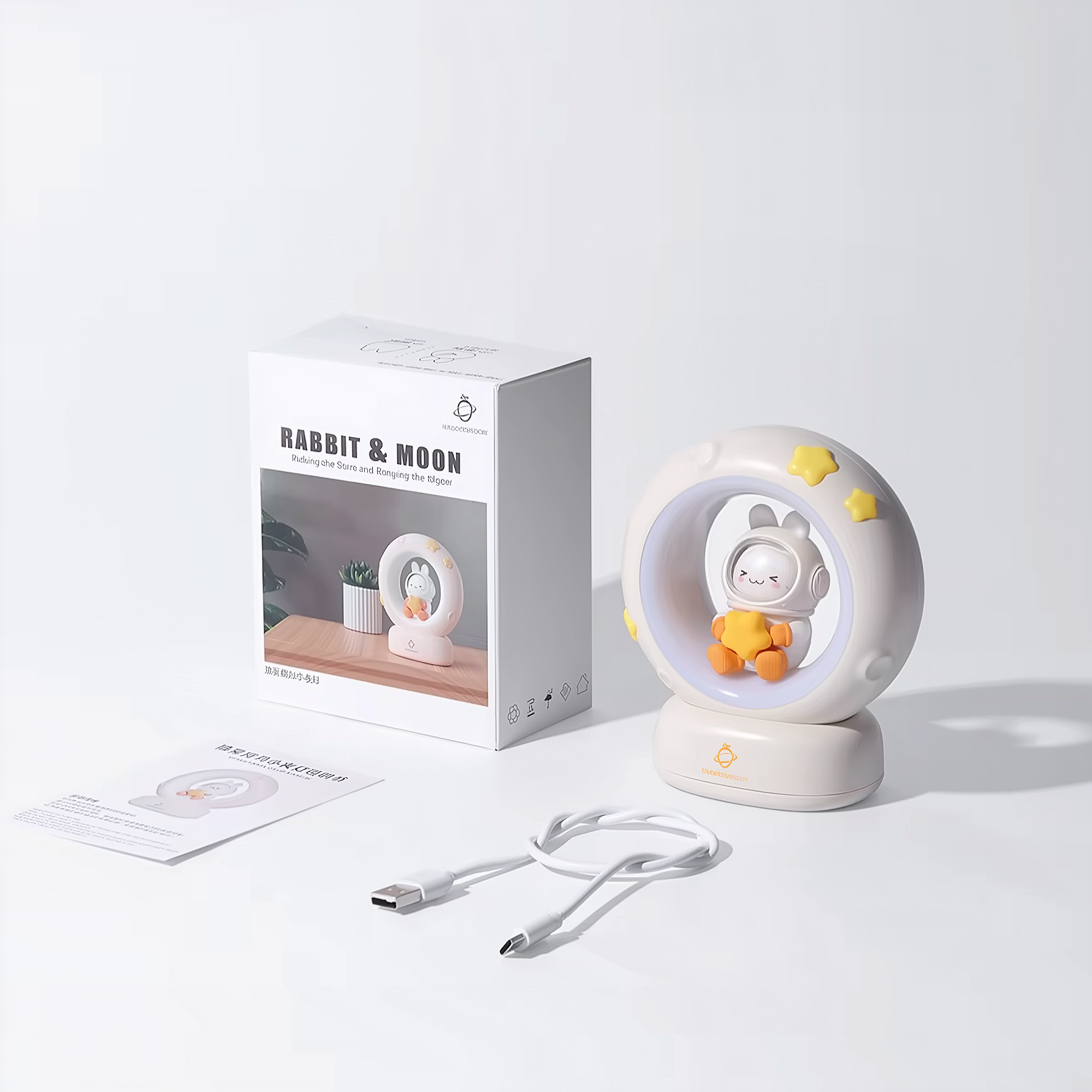 Lunar Glow AstroBunny · Dozzi · Rechargeable & Touch-Activated Bedside Lamp