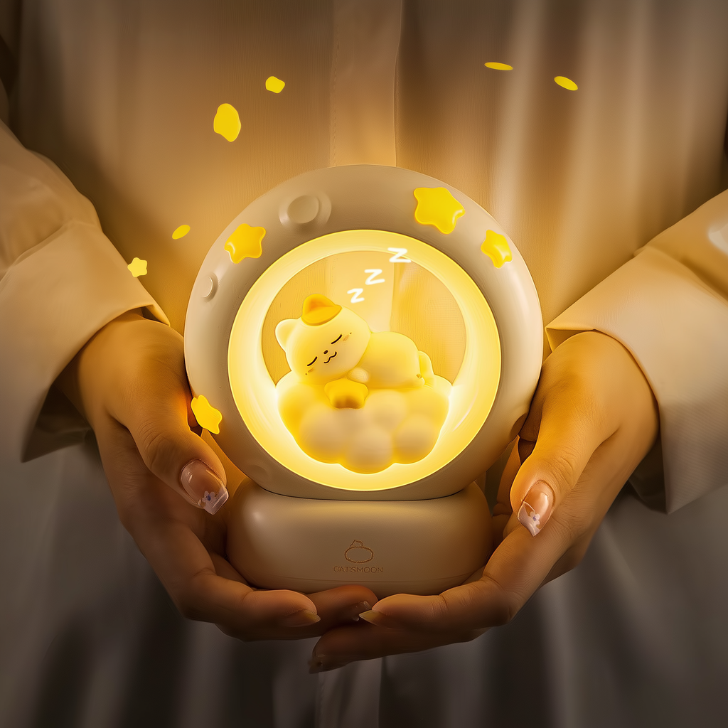 Lunar Glow Kitten · Dozzi · Rechargeable & Touch-Activated Bedside Lamp