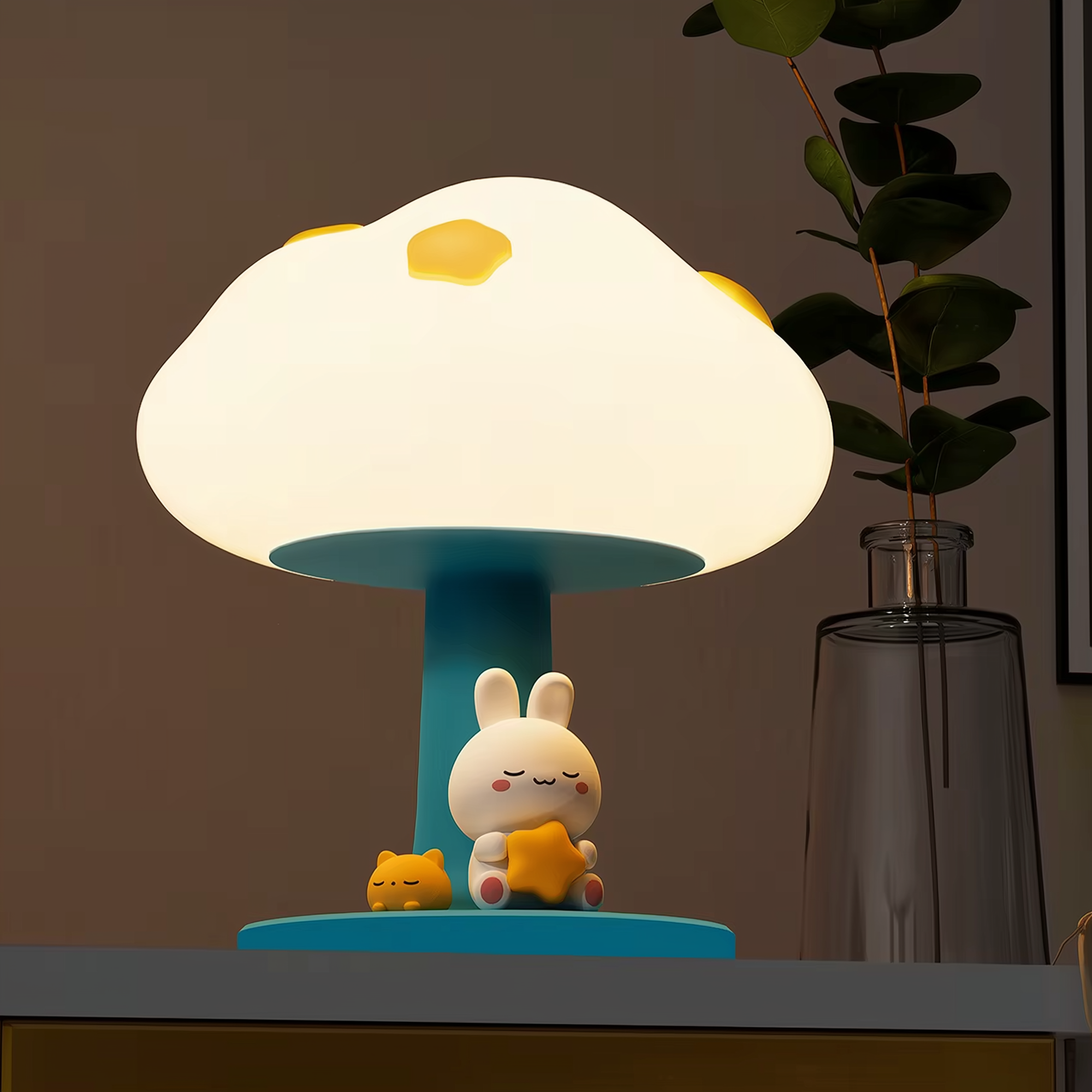 Cozy Cloud Bunny · Dozzi · Rechargeable & Touch-Activated Bedside Lamp