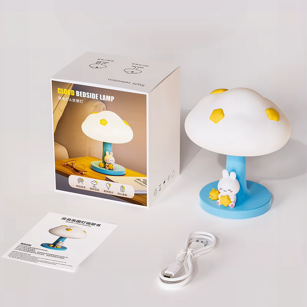 Cozy Cloud Bunny · Dozzi · Rechargeable & Touch-Activated Bedside Lamp