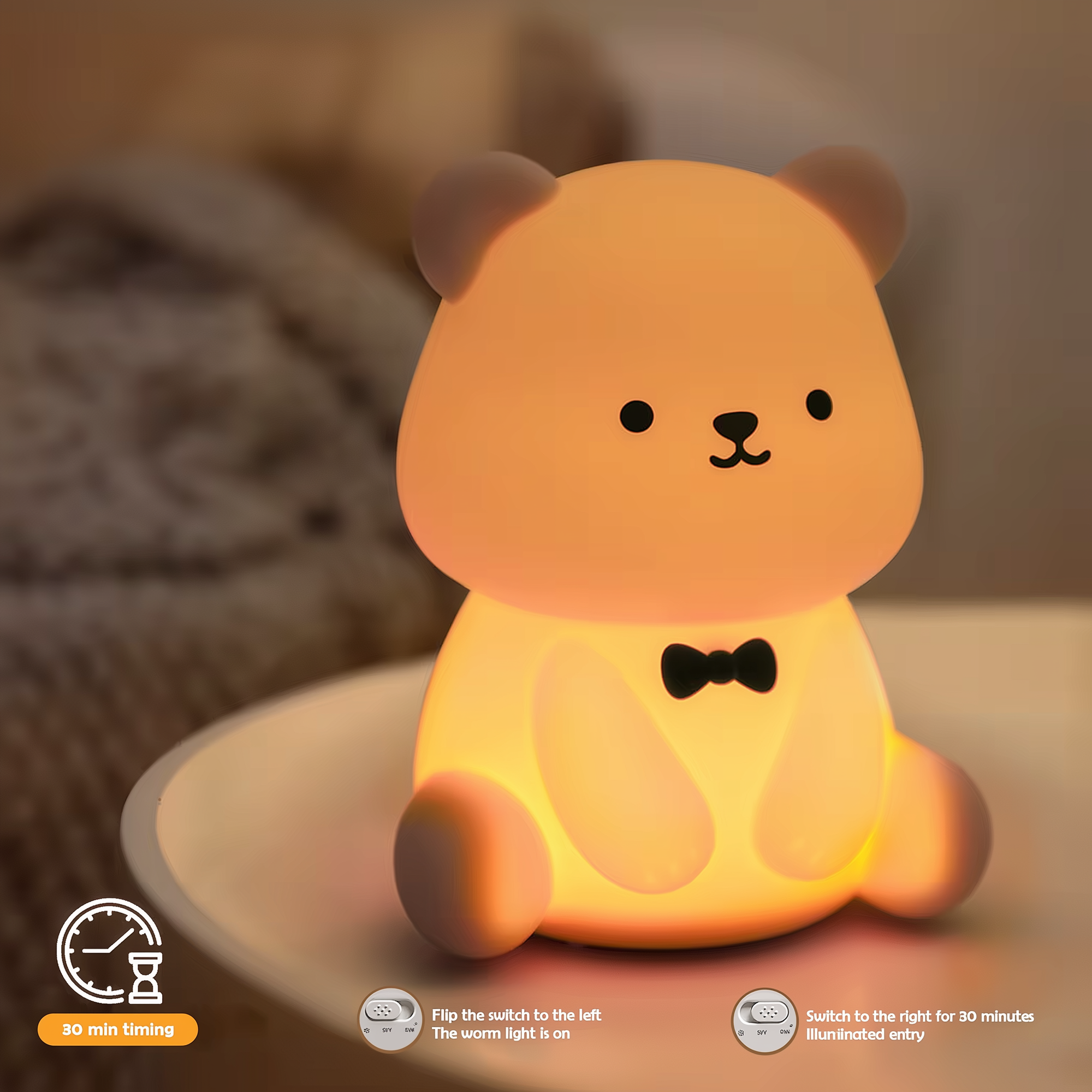 Tux the Bear · GlowPals · Rechargeable & Touch-Activated Nightlight