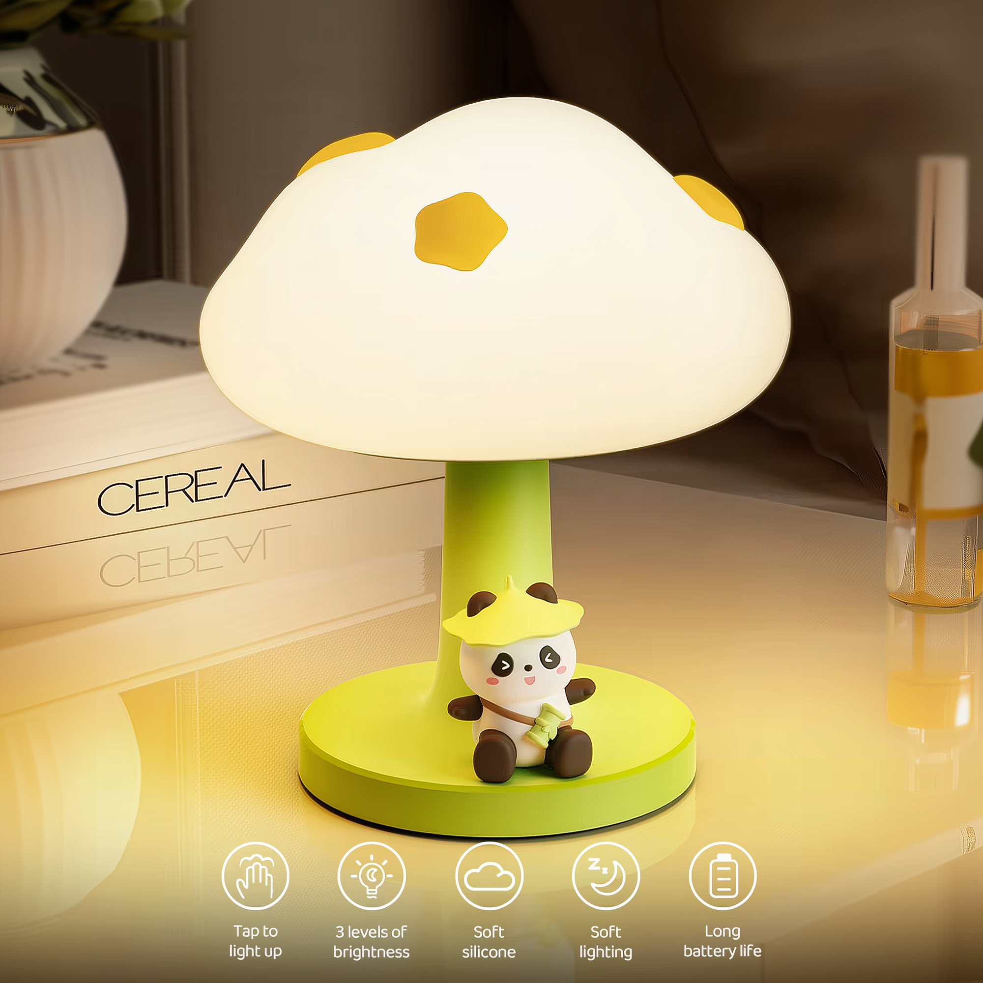 Cozy Cloud Bear · Dozzi · Rechargeable & Touch-Activated Bedside Lamp